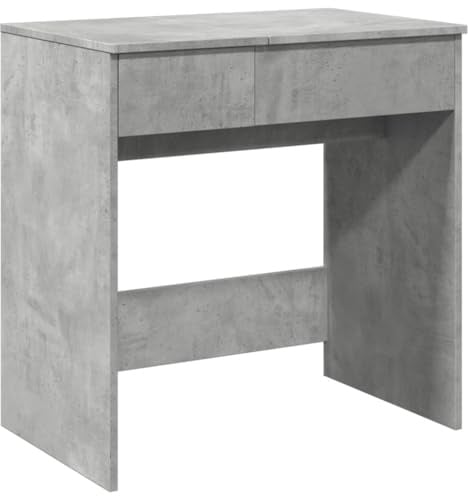 vidaXL Schminktisch, Frisiertisch mit Spiegel, Kosmetiktisch mit 1 Schublade 3 Fächern, Frisierkommode für Schlafzimmer, Modern, Betongrau