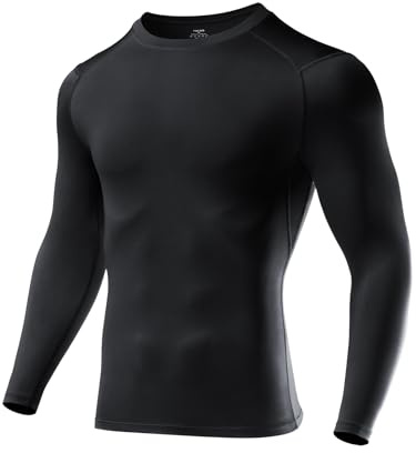 Niksa 1/2/3 Stück Kompressionsshirt Herren,Funktionsshirt Langarm Sportshirt Rundhalsausschnitt Atmungsaktiv Laufshirt für Running Workout Fitness A-Schwarz (1 Stück) L