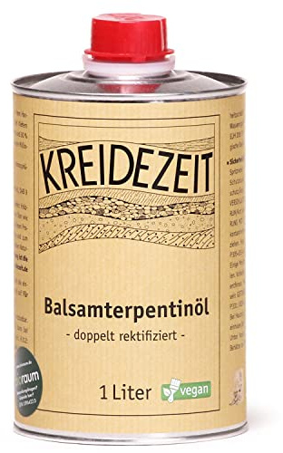 1 Liter doppelt rekifiziertes Balsamterpentinöl Hochwertiges Balsam-Terpentinöl inkl. 1 Pinsel zum Auftragen von E-Com24 (Balsamterpentinöl 1 Liter)