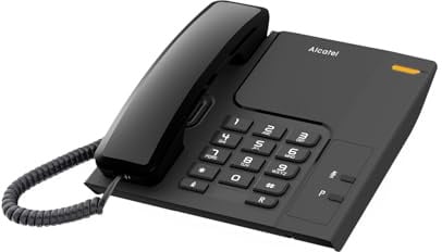 ALCATEL T26 - Schnurgebundenes Festnetztelefon - Visuelle Anrufanzeige - Wahlwiederholungstaste - Stummtaste - 3-stufige Lautstärkeregelung - Wandmontage möglich - Schwarz