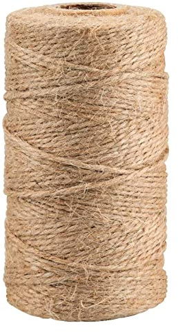 jijAcraft 100M Jute-Schnur, 1.5mm Garten Juteschnur, Jutegarn Braun Schnur, Bastelschnur Dekokordel für Garten, Basteln DIY, Geschenke Verpackungs