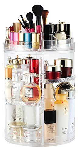 Boxalls Make Up Organizer Drehbar, 360° Großer Beauty Kosmetik Organizer, 8-Lagiger Skincare Organizer, Klar Schmink Aufbewahrung organisation Karussell Parfüm - Übergröße