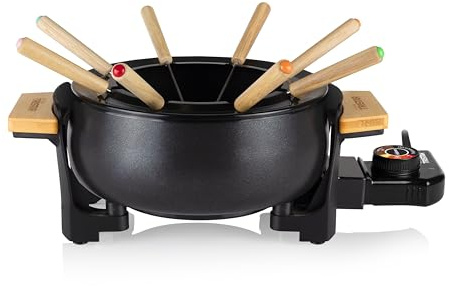 Tristar FO-1108 Fondue, Schwarz, Bamboo
