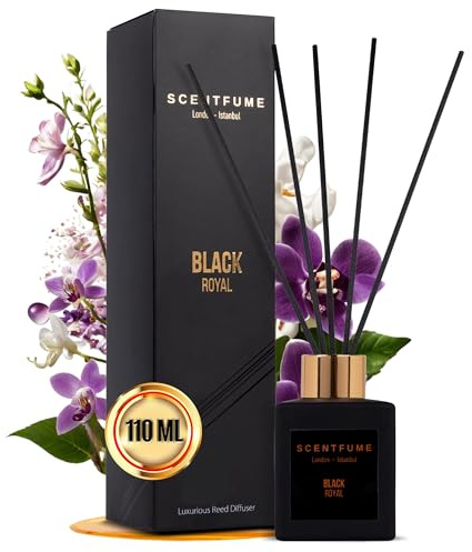 Scentfume® Raumdüfte | 110 ml | Diffusor mit Stäbchen, angenehmer Raumduft mit | Veilchen, Jasmin und Schwarze Orchidee, Zimt | Lang anhaltender Duft für jedes Zimmer, für eine frische Atmosphäre