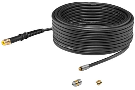 Kärcher Rohrreinigungsset PC 15 für Hochdruckreiniger (Länge: 15 m, kurze Messingdüse, Knickschutz, 4 nach hinten gerichtete Hochdruckstrahlen)