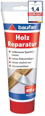 Baufan Holz Reparaturspachtel, naturbraun, 400 g, transparent