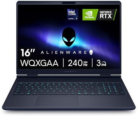 Alienware 16x Aurora Gaming Laptop AC16251 16 WQXGA 240Hz G-Sync Display, Intel Core Ultra 9 275HX Series 2, RTX 5070, 32GB RAM, 1TB SSD, Win 11 Home, AlienFX RGB QWERTZ Tastatur -1 Jahr Garantie