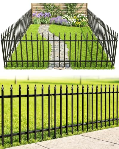 ARIFARO Dekorative Metall Gartenzaun 61cm hoch x 61cm breit 5 Pack | Gesamtlänge 3m, Tier Barriere für Hund Haustier, Grenze Gartenzaun für Outdoor Patio Rasen Hof Blumenbeet