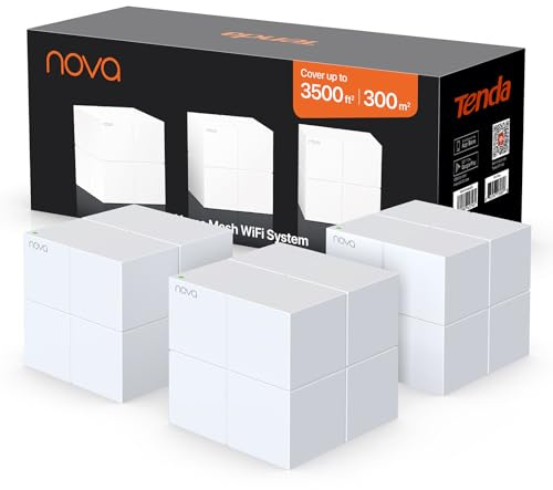 Tenda Nova MW6 Mesh WLAN System - AC1200 Dual Band Mesh Set - empfohlen für Häuser mit 3-4 Schlafzimmern - 6xGigabit Port - Ersetzt Router und Repeater- APP Steuerung - WPA2-3er Pack