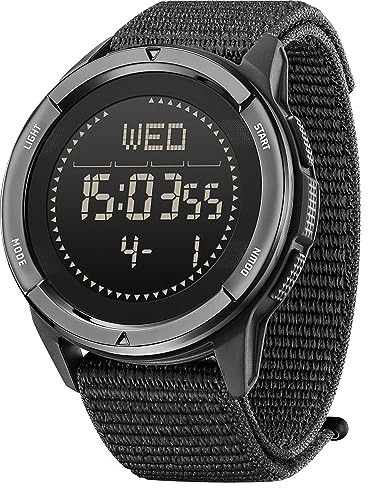 DIDITIME Taktische Uhren für Männer, Militärische Uhren für Männer, Wasserdicht 164FT, Fitness Uhr, Herren Digital Uhren mit Kompass, Metronom, Schrittzähler, Leichte Atmungsaktive Nylon Uhr