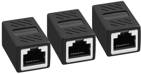 AXFEE RJ45 Kupplung Cat7, 3 Stück CAT6 Kupplung Verbinder, lan Verbinder für lan kabel, Lan Kabel Verlängerung, LAN Verbinder Netzwerkkabel, Ethernet Kabel Patchkabel für Cat 7 Cat6 Cat5 Cat5e