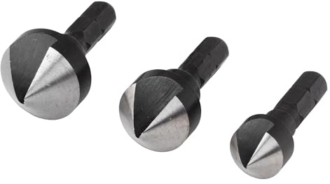 wolfcraft 3-tlg. Kegelsenker-Set - Für das Senken von Bohrlöchern für bündige Verschraubungen in Holz, NE-Metall und Kunststoff - Made in Germany - 2584000