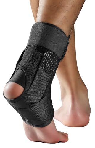 Fitomo Schnellschnür-Knöchelbandage für Damen und Herren, mit abnehmbaren Seitenschienen, verstellbare Knöchelstütze für verstauchte Knöchelverletzungen, Knöchelstabilisator für Basketball, Volleyball