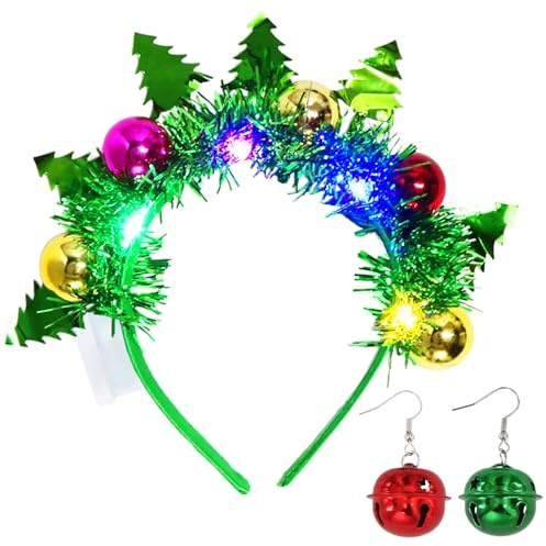 Meleager Haarreif Weihnachten, Weihnachtlicher leuchtender Haarreif, Weihnachtskopfschmuck für Kinder Erwachsene