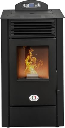 STUFE A PELLET ITALIA California 8 KW | Pelletöfen Effizienz 91% Heizt 70m² Autonomie 20 Std. Programmierbar 5 Geschwindigkeiten und Leistungsstufen Kompaktes Design 24 Monate Garantie Schwarz