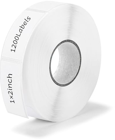 1200 Stück Wasserdicht und Ölbeständig Etiketten Selbstklebend, 25 x 50 mm Blanko Aufkleber Klebeetiketten zum Beschriften Gefrieretiketten mit Perforationslinie für Vorratsdosen Gewürzgläser Flaschen