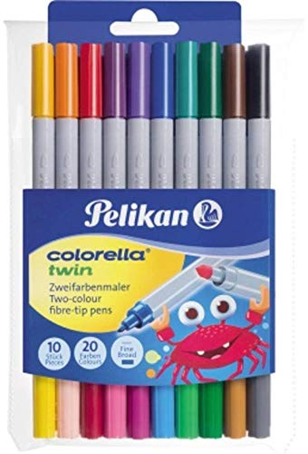 Pelikan Fasermaler Colorella Twin Etui, 1 Set, 10-farbig, 10 Stück, PK-949511