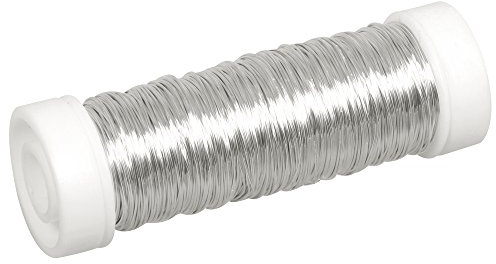 Rayher 2405522 Schmuck-Häkeldraht, silber, 0,30 mm ø, Spule 50 m, Schmuckdraht, farbig lackierter Kupferdraht, zum Basteln von Schmuck und Edelsteinbäumchen
