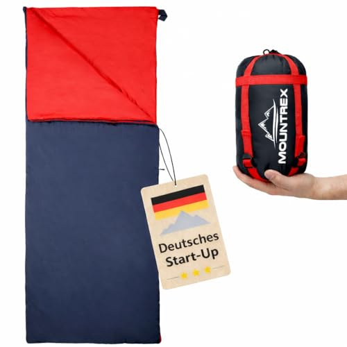 MOUNTREX Schlafsack - Kleines Packmaß & Ultraleicht (700g) Sommer Deckenschlafsack - Outdoor Sommerschlafsack – Camping, Reise, Festival – Koppelbar