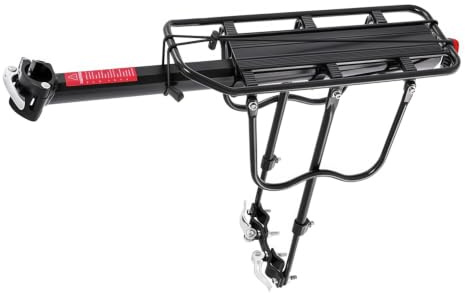 Hinterer Fahrradträger für Fahrrad, 110Lbs/50kgs Kapazität Fahrradgepäckträger mit reflektierendem, verstellbarem Schnellspanner Mountain Road Bicycle Cargo Rack