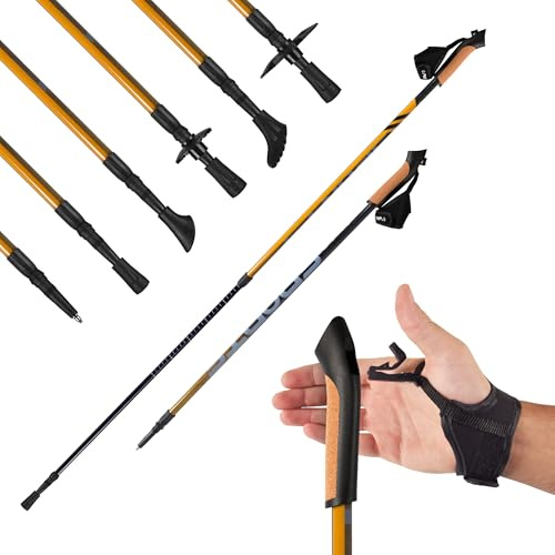 MSPORTS Nordic Walking Stöcke Carbon - aus hochwertigem - Superleicht - individuell einstellbar - auswählbar mit Tragetasche - Walking Sticks (Nordic Walking Stöcke Carbon + Tasche)