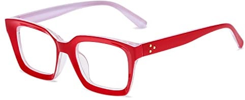YUELUQU Rechteckige große Rahmen Brille Damen Fake brille Brillenfassungen UV400 Schutz Brille Ohne Stärke