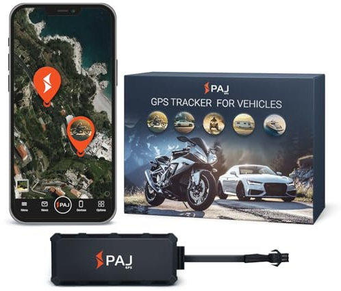 PAJ GPS - 4G Mini GPS Tracker für Motorrad, Auto und Fahrzeuge - Diebstahlschutz, Live-Ortung, Sofortalarme, extra klein, 365 Tage Streckenspeicher, einfach Anbringung mit Direktanschluss 9-75 V