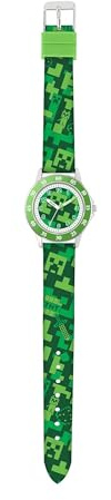 Minecraft Creeper Grün Quarzuhr mit modernem bedrucktem Armband MIN9033