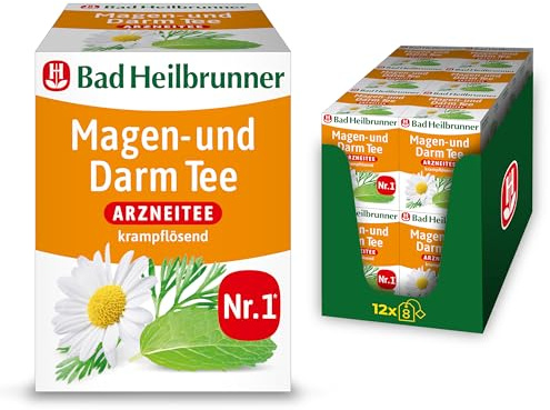 Bad Heilbrunner Magen- & Darm Tee - Arzneitee im Filterbeutel- Anis, Bitterer Fenchel, Koriander, Kümmel - krampflösend bei Magen- & Darm-Beschwerden (12 x 8 Filterbeutel)