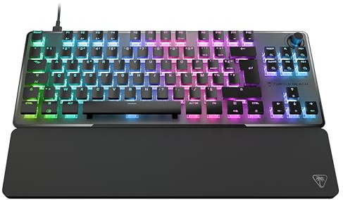 Turtle Beach Vulcan II TKL Pro mechanische Gaming-Tastatur, DE Layout | Schwarz, magnetische Schalter, einstellbarer Auslösepunkt, anpassbare RGB-Tasten, Rapid Trigger, wechselbare Tastenkappen