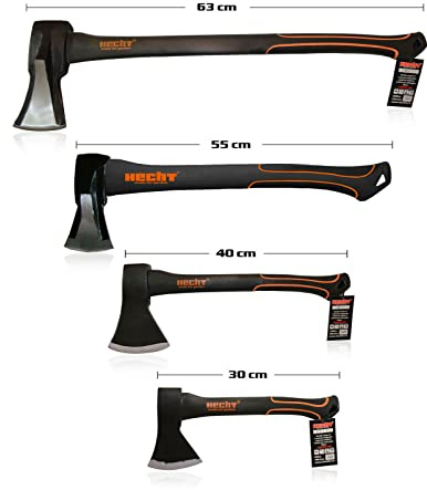 HECHT 4er Axt Set – Beil, Spaltbeil, Axt & Spaltaxt – ideal zum Holz, Anmachholz spalten – für Forstbedarf, Camping & Outdoor – Feuerholz hacken – Wood Splitting