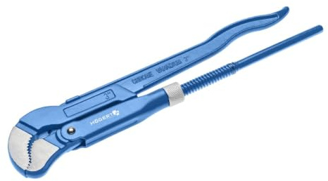 Högert Technik Rohrzange S-Form, 3 Zoll, bis 95 mm, CrV-Stahl | S-förmige Backen, für Rohre bis 95 mm, Chrom-Vanadium-Stahl, verstellbare Maulweite, für Sanitär- und Montagearbeiten