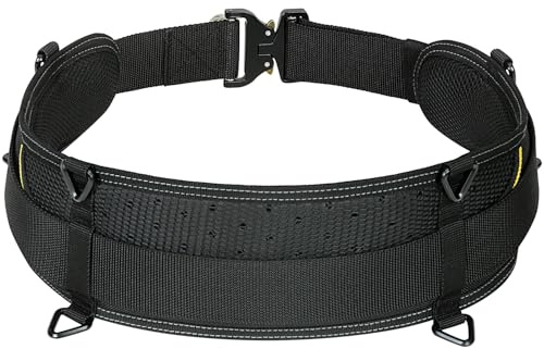 TUFFWORX Werkzeuggürtel, 83 cm Länge, 126 cm verstellbare Taille, Schwarz, mit Sicherheitsschnalle,feine Nähte, Größe XL