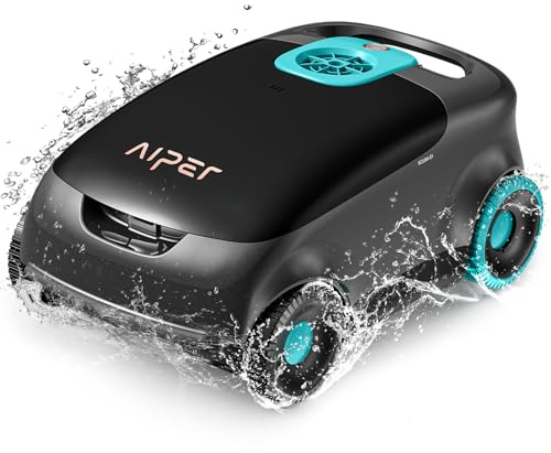 AIPER Kabelloser Poolroboter, Automatische Poolreiniger mit Fortschrittliche Partikelfiltration, 100-130 Minuten Akkulaufzeit, Auto-Park-Technologie, ideal für Oberirdische Pools bis zu 100㎡