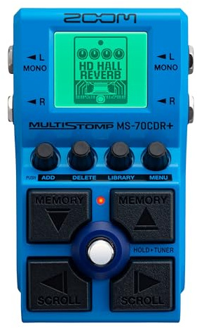 ZOOM MS-70CDR+ MultiStomp Gitarren-Multi-Effektpedal für Reverb und Modulation, 149 verschiedene Effekte, Chorus, Delay, Reverb, Phaser, Flanger, Tremolo, Vibrato und viele mehr, blau