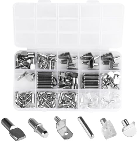 130 Stk Regalbodenträger 5mm 6mm Einlegeboden Halter Metall Regalstifte | Bodenträger, Regalbodenhalter, Kleiderschrank Bücherregal Schränke Küchenschrank, 6 Stile