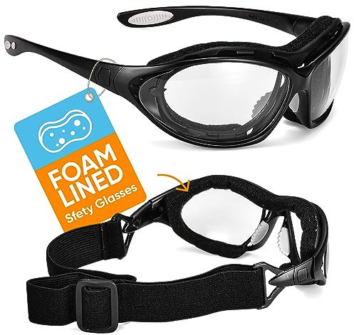 SAFEYEAR Schutzbrille Schießbrille Arbeitsbrille - SG002 Freizeitbrille Fahrradbrille mit Antikratz und Antibeschlag Baustelle Labor Solarium Brillenträger Schießsport Chemie