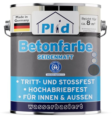 Plid® Betonfarbe Innen & Außen Frostsicher Anthrazitgrau 0,75L - Flüssigkunststoff Bodenbeschichtung - Kellerboden - Bodenfarbe für Keller, Zement, Mauerwerk & Holz - Made in Germany