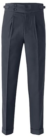 Business Hose Herren Anzughose mit Hohem Bund Geradem Bein Freizeithose Einfarbige Elegante Hose Anzug Hosen Fashion Gerade Chino Hose Stretch Glatt Bügelfreie Hose Lässig Männer Stoffhose