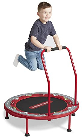 Radio Flyer 2-in-1-Kindertrampolin, rotes Minitrampolin für Kleinkinder im Alter von 3 bis 6 Jahren