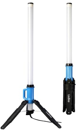 Ledino LED Stehlampe 120W | 360° Lichtsäule | 14400lm | IP69K | LED Baustrahler | Flutlicht für Werkstatt & Baustelle | nicht dimmbar | 5m Kabel