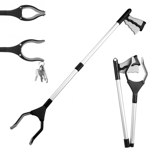 Greifzange mit magnetischer Spitze Faltbare Greifer Greifzange für Senioren 82cm Müllzange Greifzange Stick mit Magnetspitzen für Die Ältere Menschen, Müllabfuhr, Handgreifer