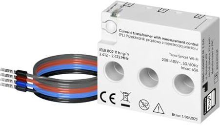 Miratic Stromzähler 3 Phasen 250V 63A mit Tuya Smart WiFi Energiezähler 3 Phasen für Energieüberwachung (Dreiphasig)