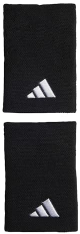 adidas Unisex Tennis Wristband Large Sweatband, Black/Black/White, M