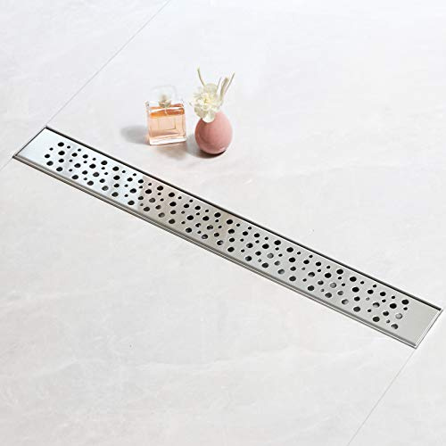 SaniteModar Duschrinne 60cm | Edelstahl Duschrinne mit Siphon Geruchsstop und Haarfilter, Duschablauf Komplettset