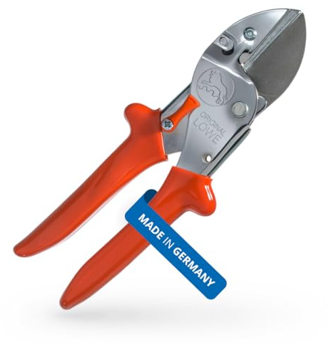 Original LÖWE 1 Profi Amboss-Gartenschere 1.104 mit rostfreier Stahlklinge und Antihaftbeschichtung - robuste und scharfe Schere aus rostfreiem Stahl eignet sich ideal für Holzarten wie Buche Esche