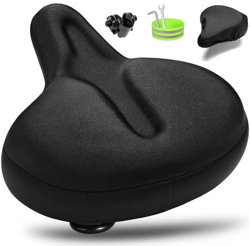 CDYWD Fahrradsattel Herren & Damen Bequem, Extra Breit Weich Gel Fahrrad Sattel, Ergonomisch Fahrradsitz, Universal Ersatz Gelsattel für Cityrad, Pendlerfahrrad, MTB, Mountainbike, Ebike, Heimtrainer