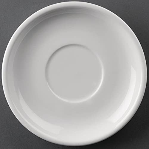 Olympia Athena Untertassen 145 mm/5,75 Zoll (24 Stück), weißes Porzellan, passend für Tassen CC201, GG870 und CC200, Catering-Ausrüstung, splitterfest, mikrowellen-/spülmaschinenfest, CC202