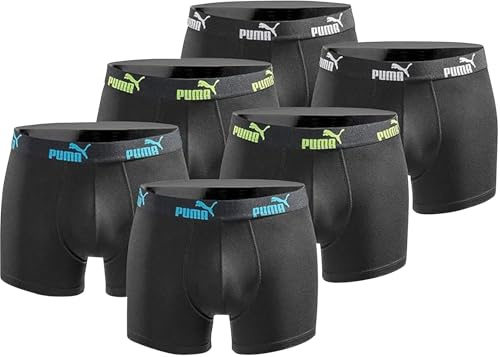 PUMA Boxershorts für Herren, Basic-Modell, limitierte Auflage, Schwarz, 6er Pack