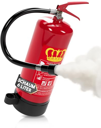 KÖNIG BRANDSCHUTZ - Premium Schaumlöscher König 6L Dauerdruck 12 LE DIN EN3 | mit Wandhalterung und Instandhaltungsnachweis für 2 Jahr